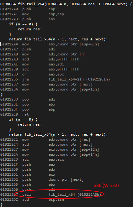 C++ Tail Recursion Using 64-bit variables - Part 2