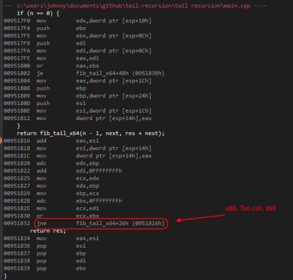 C++ Tail Recursion Using 64-bit variables - Part 2