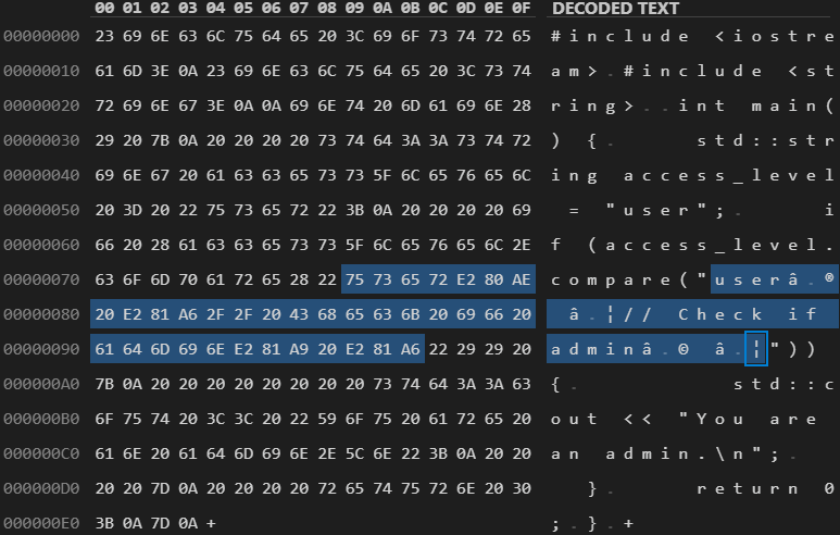 Trojan Source attack for introducing invisible vulnerabilities