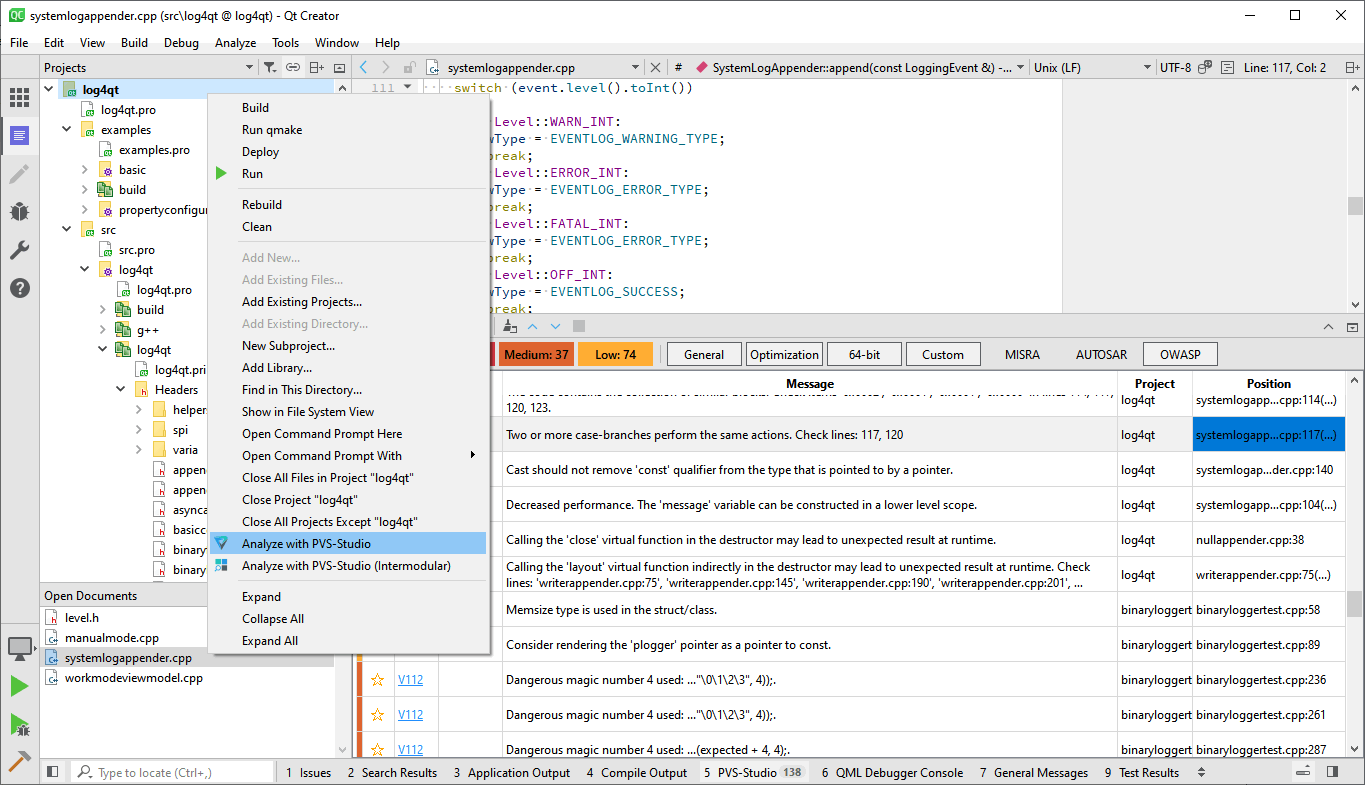 PVS-Studio 7.26: запуск анализа из VS Code и Qt Creator, интеграция с  DefectDojo и не только