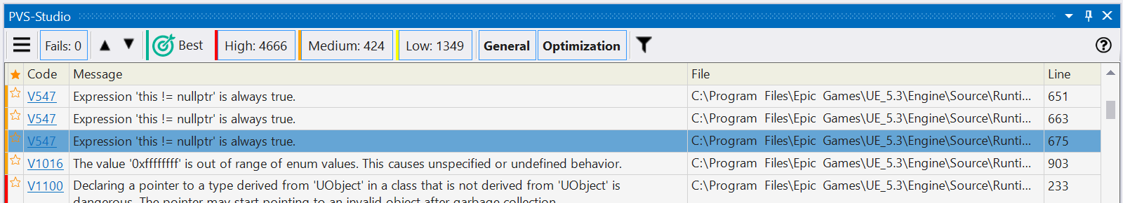 Setting up static analysis for Unreal Engine project