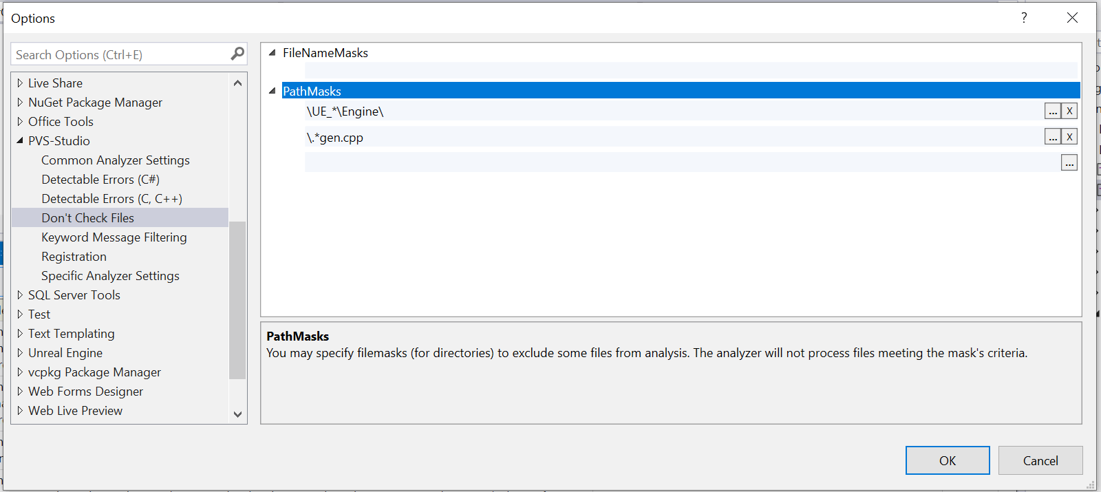 Setting up static analysis for Unreal Engine project