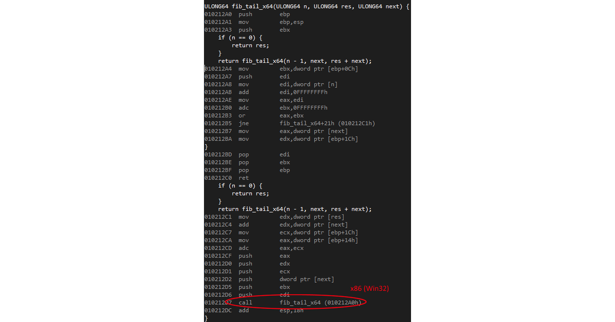 C++ Tail Recursion Using 64-bit variables - Part 2