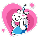 Unicorn in pink heart